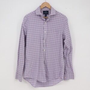 Buttoned Down Shirt Mens 15.5 35 Classic Fit Pink Blue Check Button-down EXCL